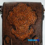 Packaging view of Handmade Women's Crossbody Bag Rose Design label and