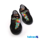 Packaging view of Kerman Black Cotton Shoes Embroidered Design Kermanshah label and