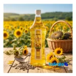 Sunflower Liquid Oil Organic Trio Pack 1000 grams label and packaging view)