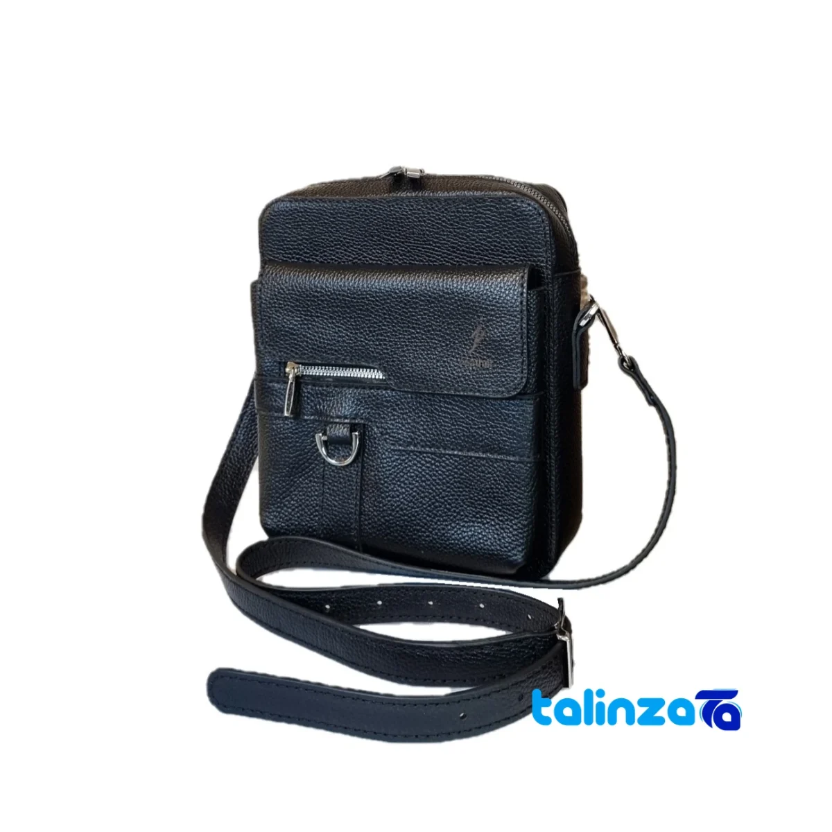 Packaging view of J Leather Messenger Bag Yashar East Azerbaijan label and