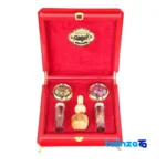 Aliseh Red Saffron Gift Set with Mortar and Cardamom - Packaging view showing label details pack finish