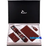 Close-up of Baraz Leather Gift Set for Men saffron strand quality