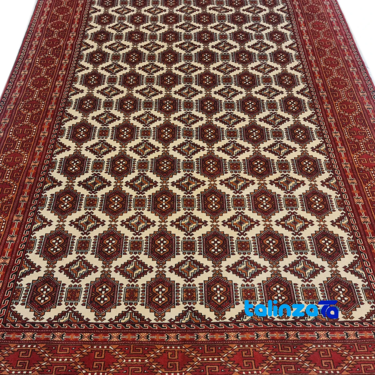 Turkmen Handwoven Rug 6.2 Square Meters material and craftsmanship (Weave close-up)