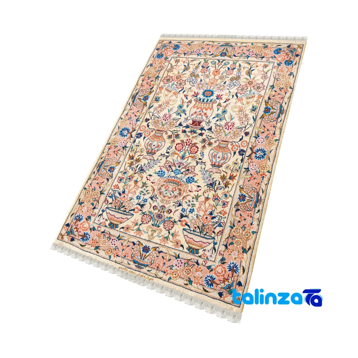 Kashmar Handwoven Rug Elegant Design - Weave close-up showing material and craftsmanship