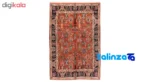 Detail view of C Persia Handwoven Carpet Elegant Red Design pile texture close-up