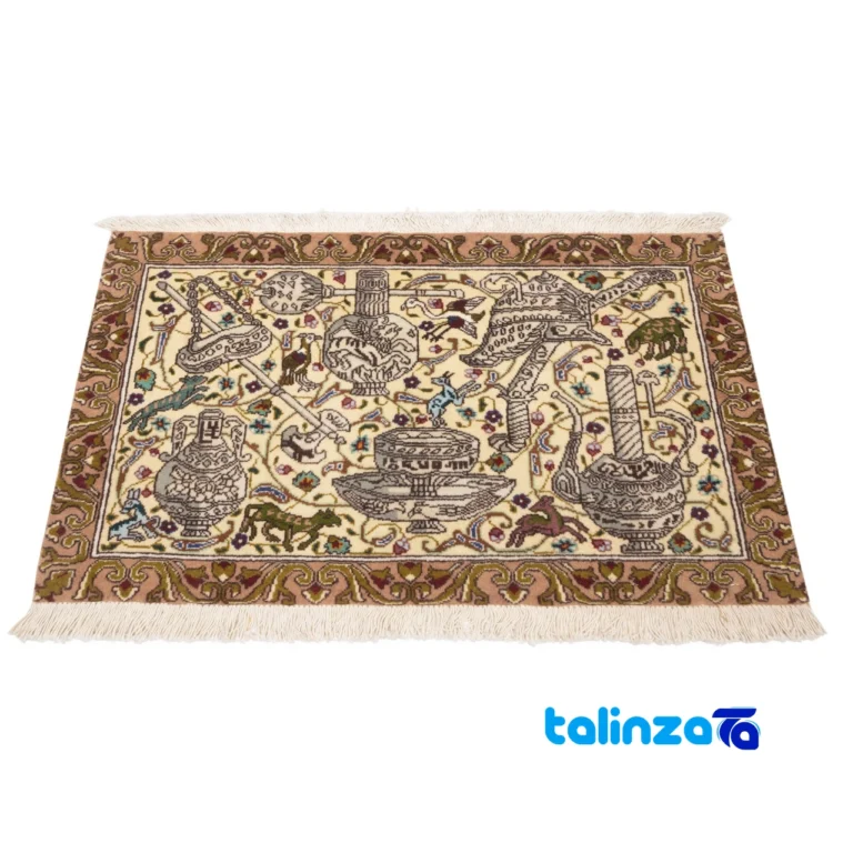 Top view of Si Persia Handwoven Rug Unique Design pattern and color tone