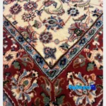 Turkmen Design Handwoven Area Rug Cream Hand washable material and craftsmanship (Weave close-up)