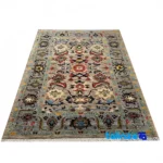 Weave close-up of Qashqai Handwoven Rug Stunning Design Gray material and craftsmanship