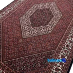 Bijar Handwoven Area Rug Colorful Design - Detail view showing pile texture close-up