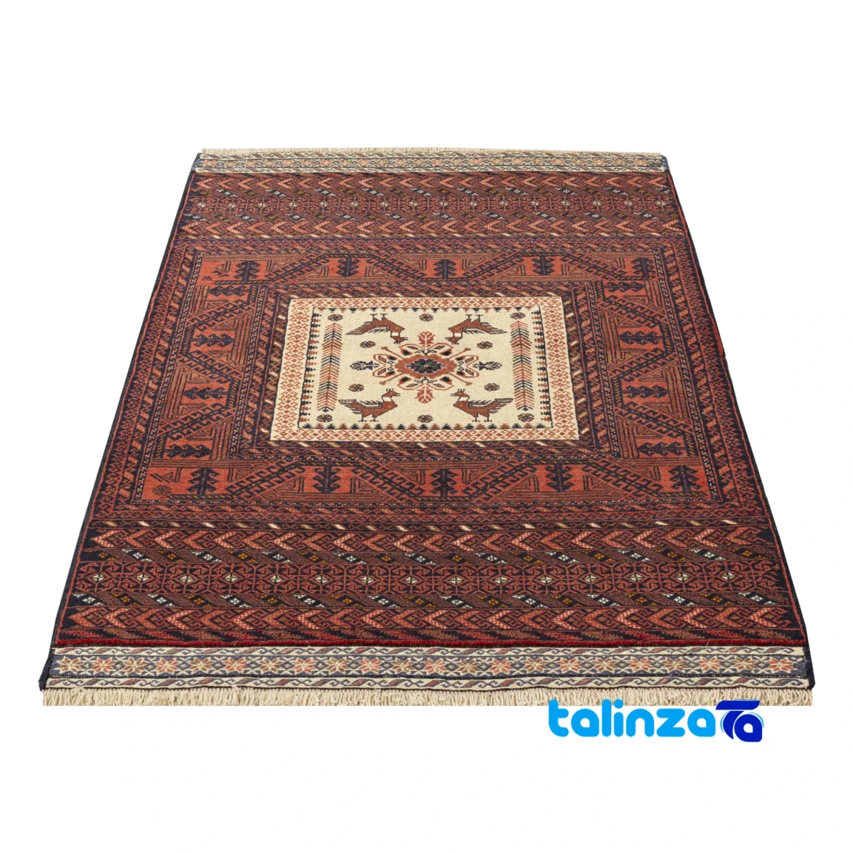 Baloch Handwoven Area Rug - Traditional Design material and craftsmanship (Weave close-up)