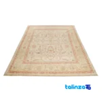 C Persia Handwoven Carpet Elegant Cream Design material and craftsmanship (Weave close-up)