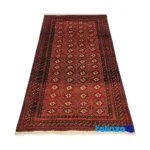 NKP Handwoven Rug Red Traditional Design pile texture close-up (Detail view)