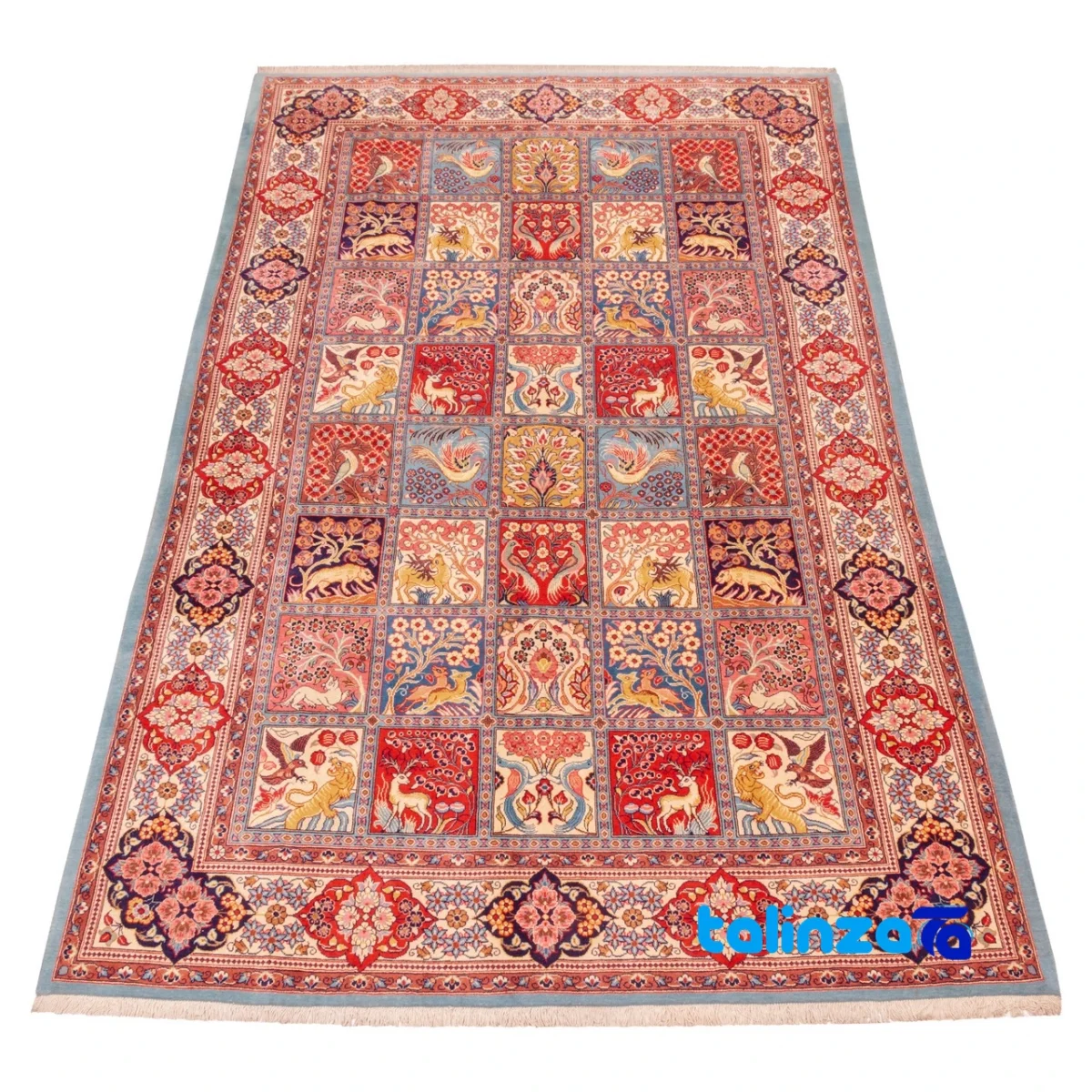 C Persia Handwoven Carpet - Colorful Design - Weave close-up showing material and craftsmanship