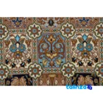 Weave close-up of Handmade Persian Rug MS115 Brown material and craftsmanship