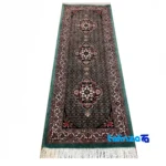 Bijar Handwoven Runner Fish Design Green label and packaging view)