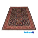Detail view of C Persia Handwoven Rug Rich Navy pile texture close-up