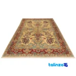 Cypress Persian Handwoven Rug Floral Design Yellow material and craftsmanship (Weave close-up)