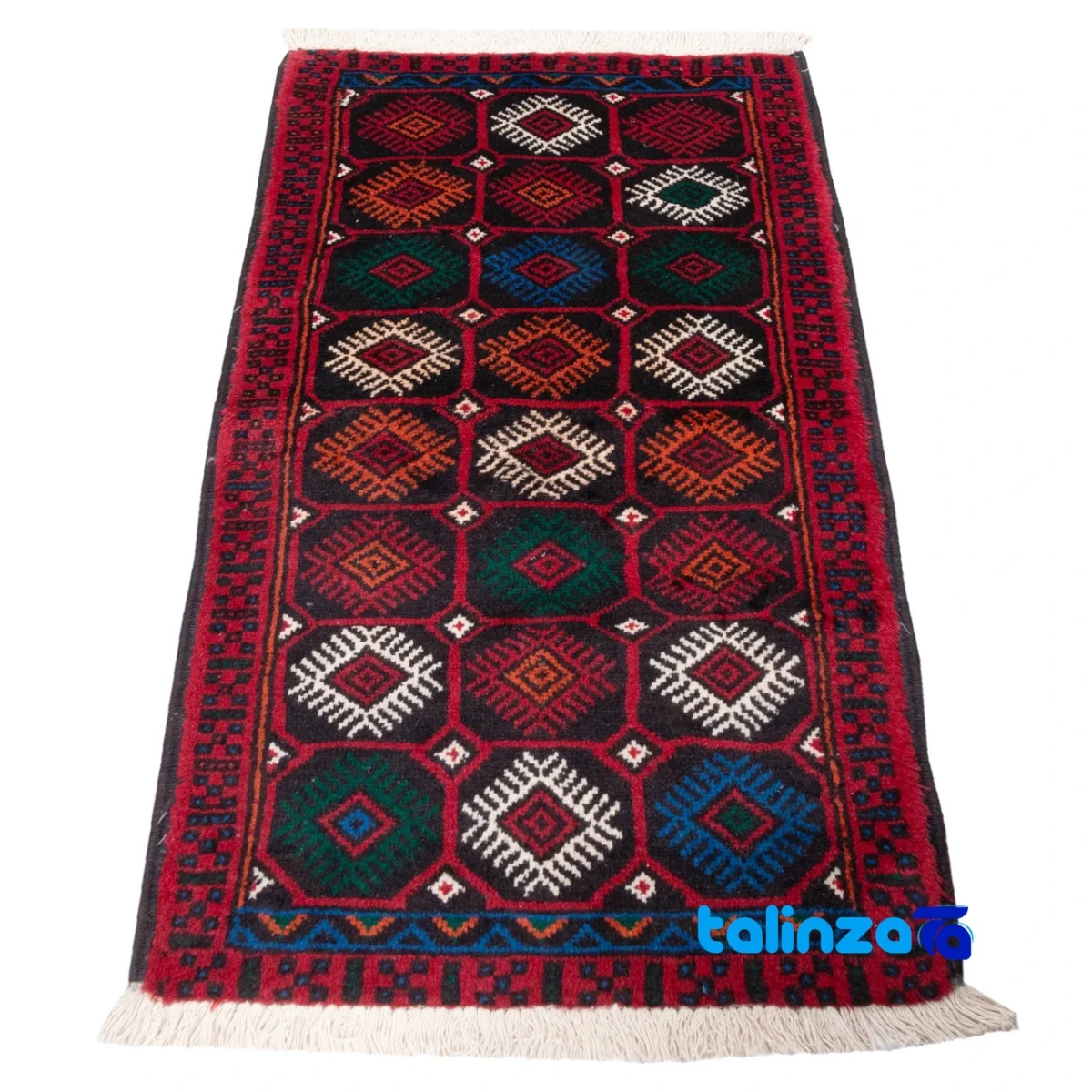 Weave close-up of Cypressia Handwoven Area Rug Colorful Design material and craftsmanship