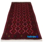 Detail view of Persia Handwoven Rug Elegant Navy Design 179x92x1 cm pile texture close-up