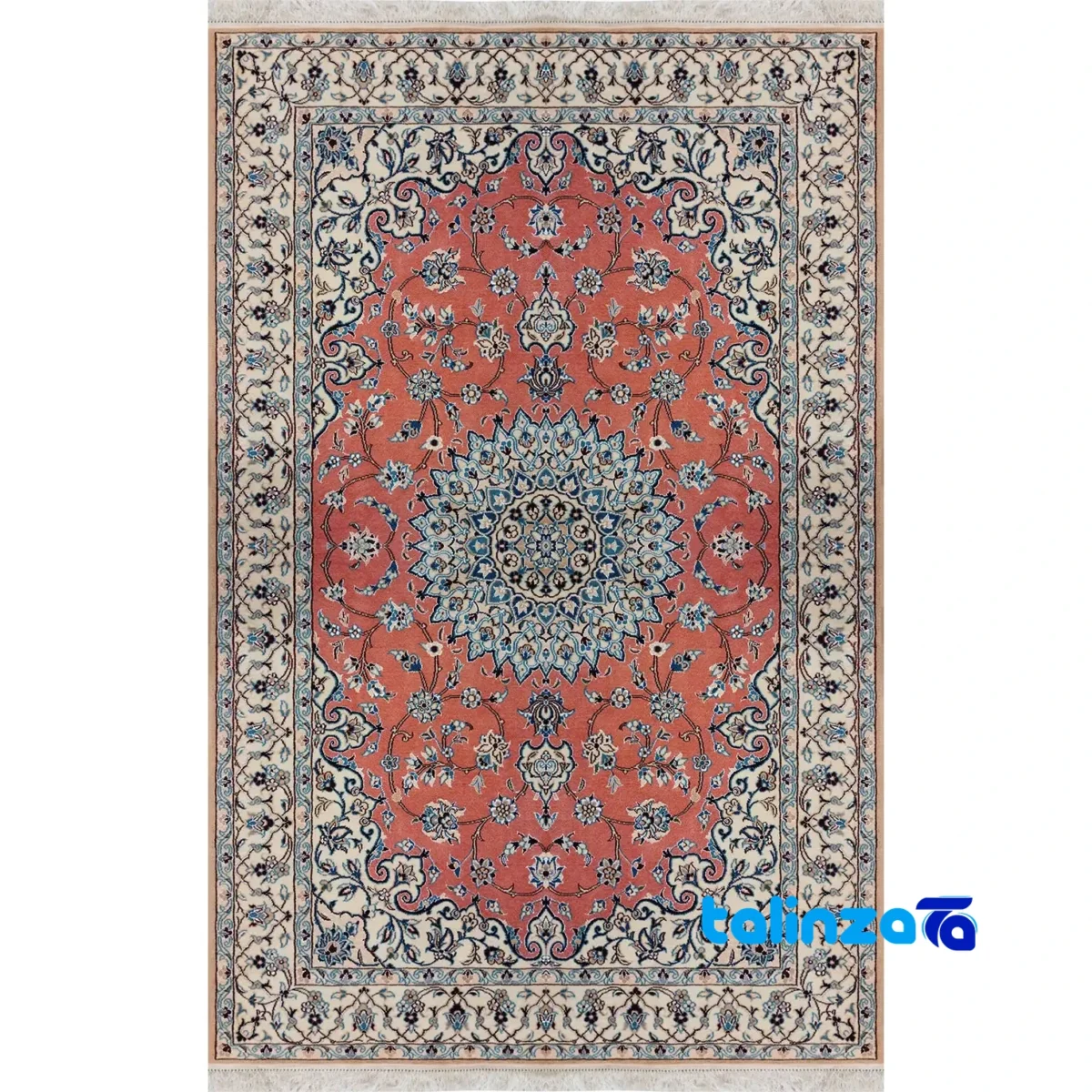 Nain Handwoven Carpet Traditional Design - Weave close-up showing material and craftsmanship