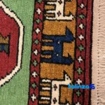 Turkmen Handwoven Carpet Red By hand material and craftsmanship (Weave close-up)