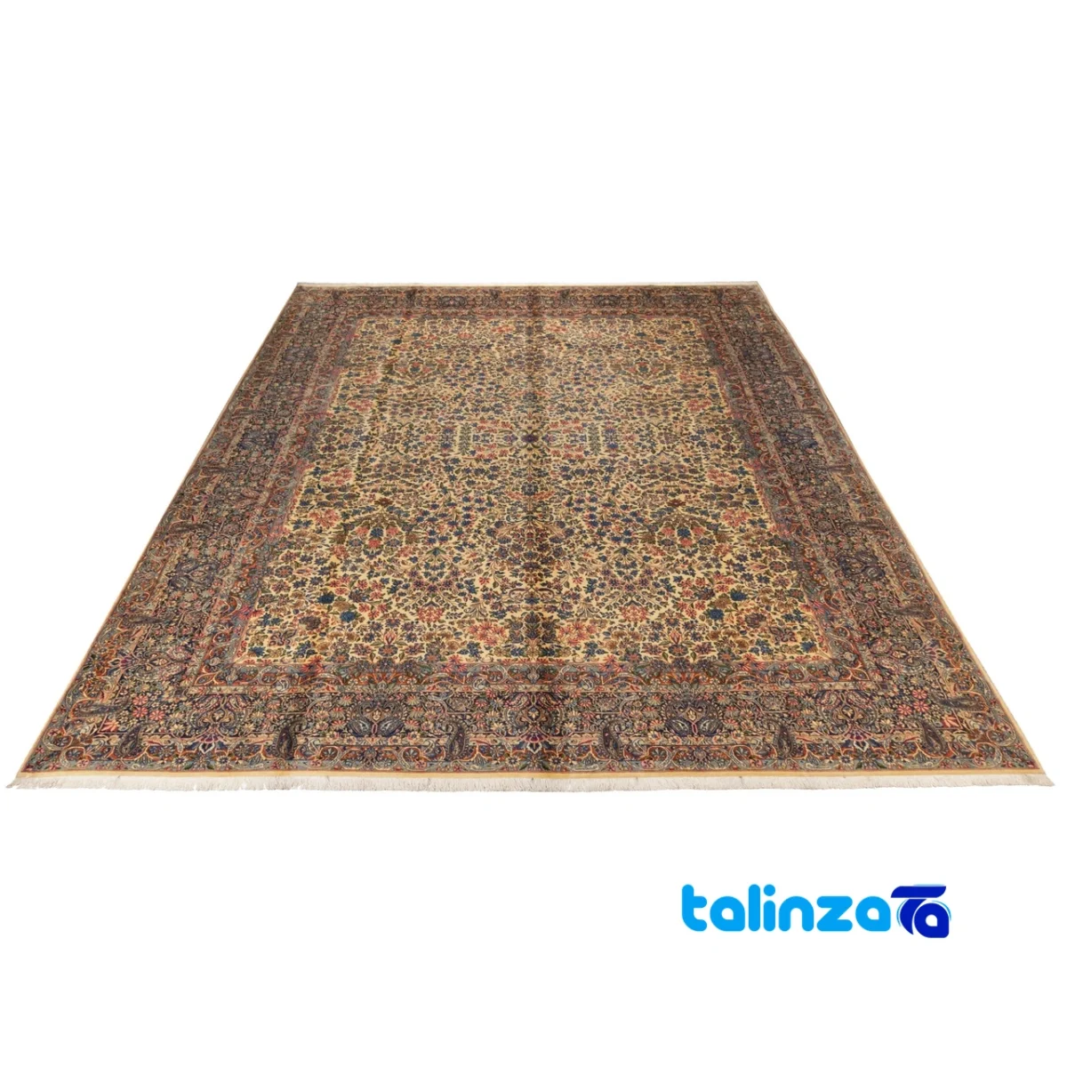 Cypress Persian Handwoven Carpet Elegant Design - Weave close-up showing material and craftsmanship