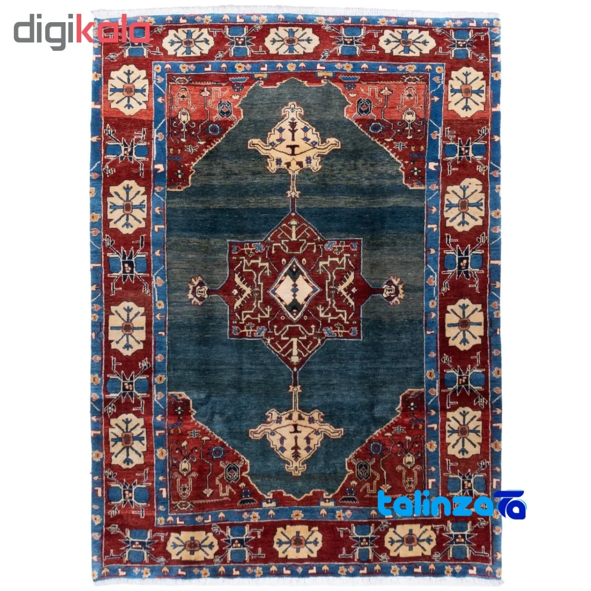 Si Persia Handwoven Rug Green material and craftsmanship (Weave close-up)