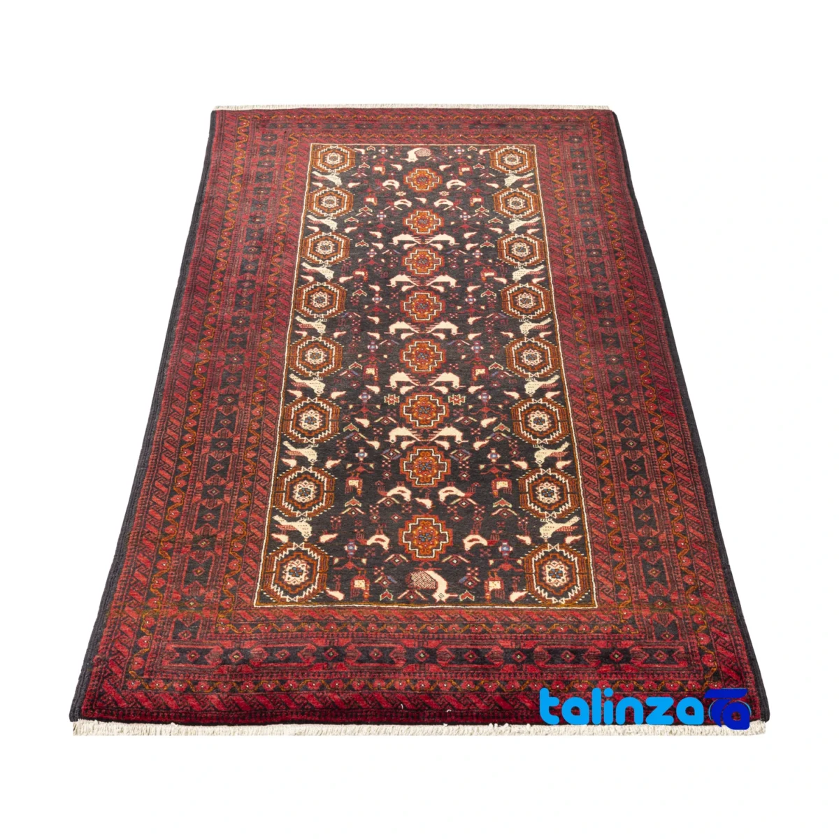 Baloch Handwoven Carpet Model 20.34.2834 Navy material and craftsmanship (Weave close-up)