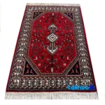 Weave close-up of Abadeh Handwoven Rug Red Traditional Design material and craftsmanship