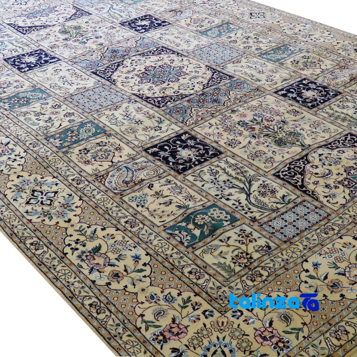 Nain Handwoven Carpet Rectangular Colorful Design material and craftsmanship (Weave close-up)