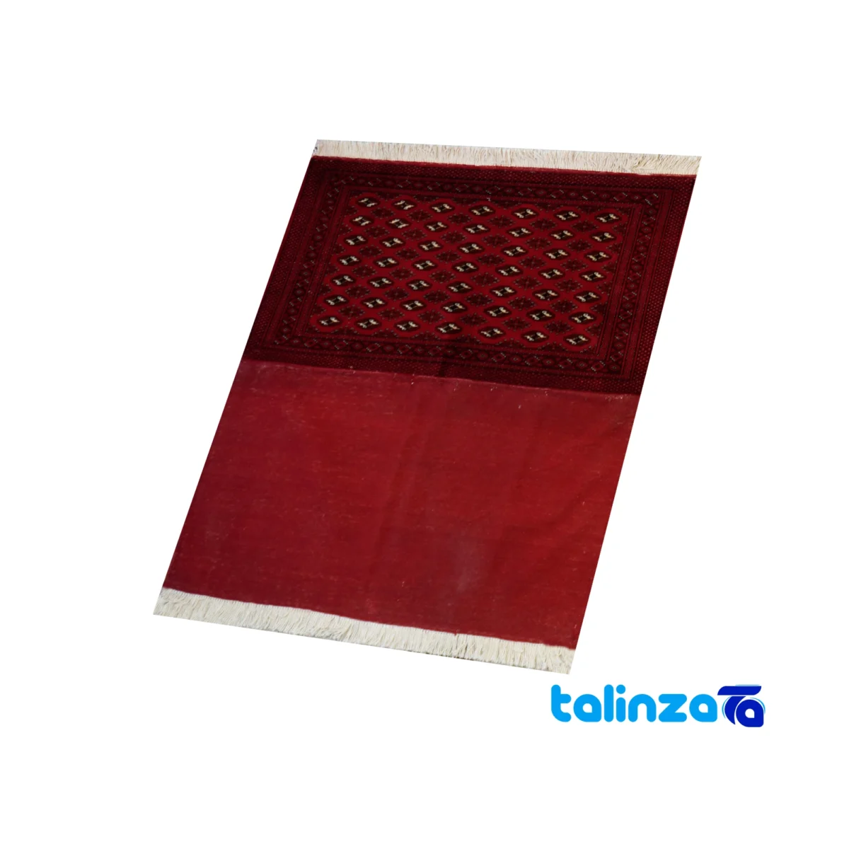 Turkmen Handwoven Carpet Red 125x60x1 cm pile texture close-up (Detail view)