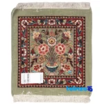 C Persia Handwoven Rug Square Design Green material and craftsmanship (Weave close-up)