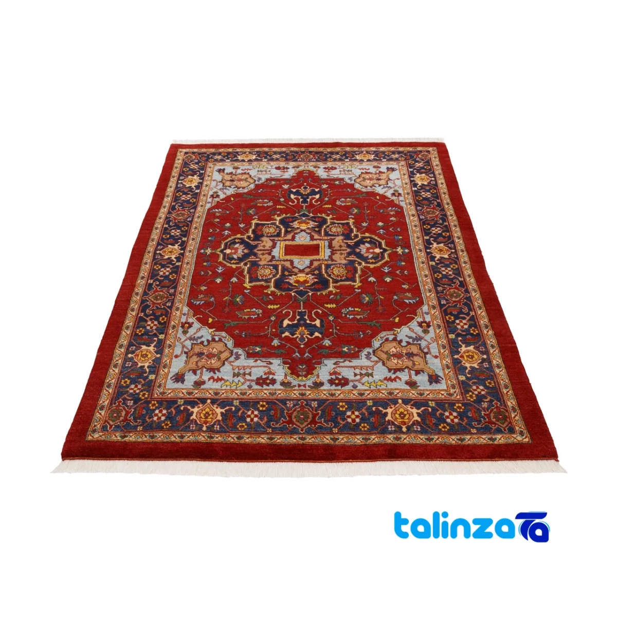 Detail view of Si Persia Handwoven Carpet Luxurious Burgundy Design pile texture close-up
