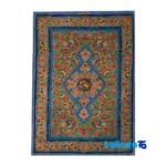 Handwoven Persian Rug Lajk Toranj Model 1017 Blue pile texture close-up (Detail view)