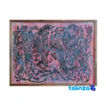 Oil Painting Handmade Canvas Code One - Packaging view showing label and