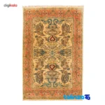 Handwoven Persian Rug Beige Floral Design overall layout (Full spread)