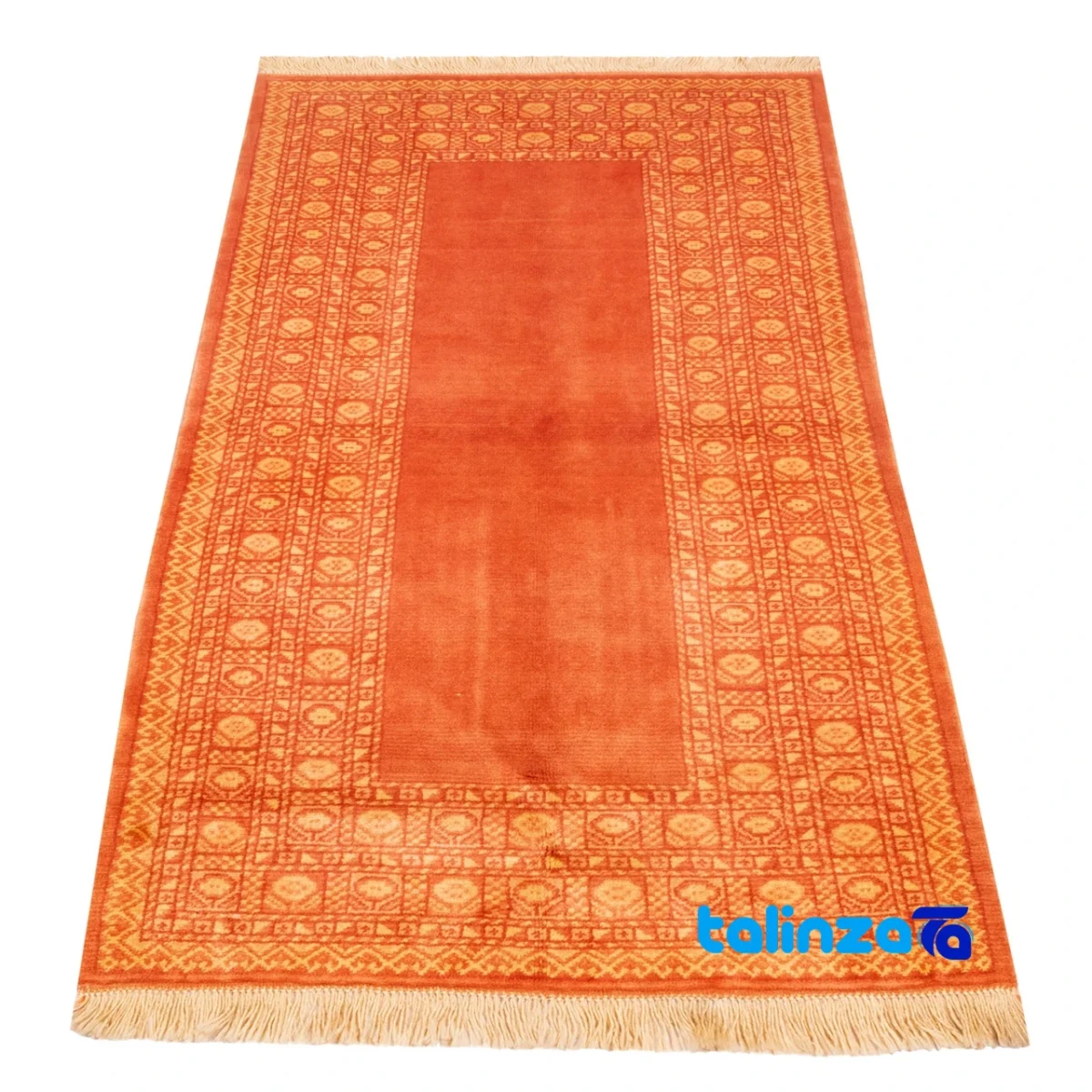 Si Persia Handwoven Rug Elegant Peach Design - Detail view showing pile texture close-up