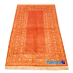 Si Persia Handwoven Rug Elegant Peach Design - Detail view showing pile texture close-up
