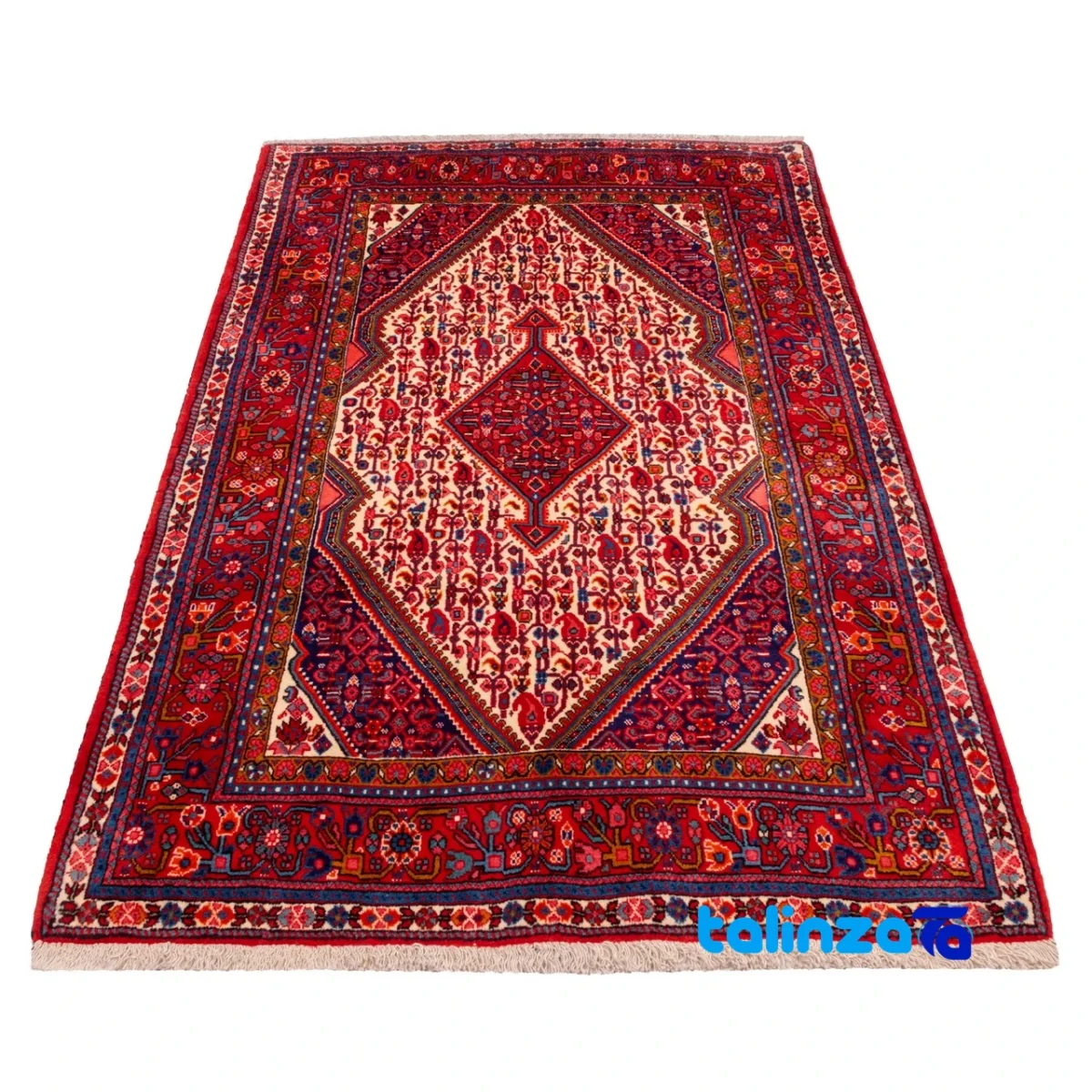 Persia Handwoven Rug Unique Design 157x109x1 cm - Weave close-up showing material and craftsmanship