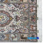Nami Tabriz Handwoven Carpet Cream material and craftsmanship (Weave close-up)