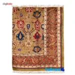 Handcrafted Persian Rug Rectangular Geometric Design pile texture close-up (Detail view)