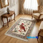 Moradi Handwoven Rug Miniature Design Cream Hand wash - Detail view showing pile texture close-up
