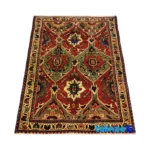 NKP Handwoven Rug Red Traditional Design - Detail view showing pile texture close-up