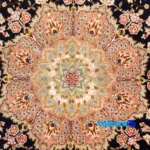 Weave close-up of Handmade Tabriz Carpet NKP.RJ101 Navy material and craftsmanship