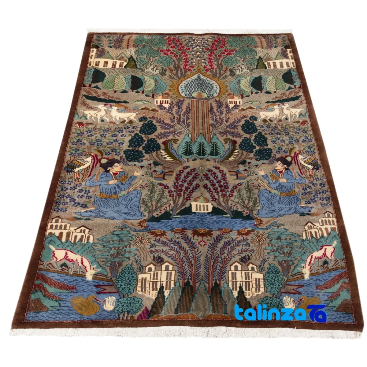 Si Persia Handwoven Rug Colorful Design pile texture close-up (Detail view)