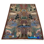 Si Persia Handwoven Rug Colorful Design pile texture close-up (Detail view)