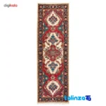 Packaging view of Cypress Handwoven Runner Geometric Design Red label and