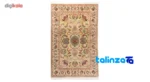 C Persia Handwoven Rug Rectangular Green Design pile texture close-up (Detail view)