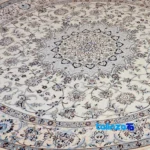 Nain Handwoven Carpet Round Design Natural Colors material and craftsmanship (Weave close-up)