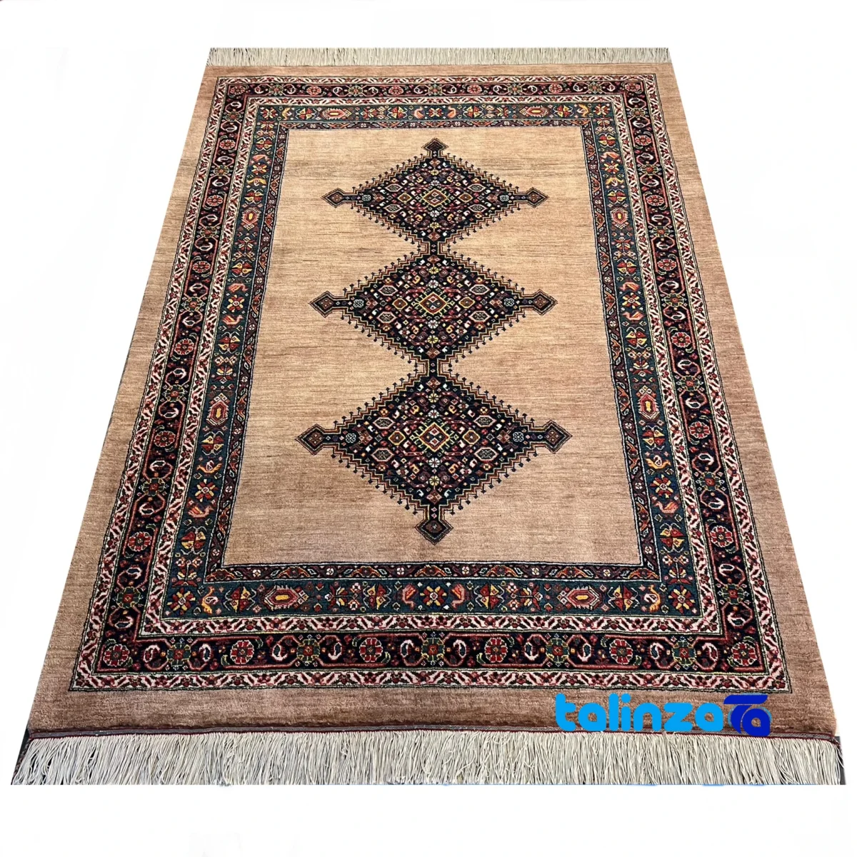 Qashqai Handwoven Rug Stunning Design material and craftsmanship (Weave close-up)